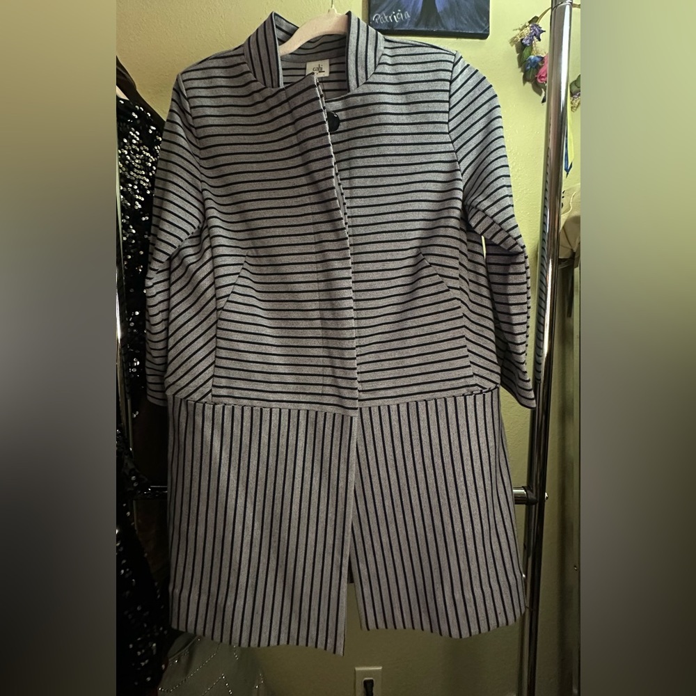 Cabi Dappled Striped Car Coat
